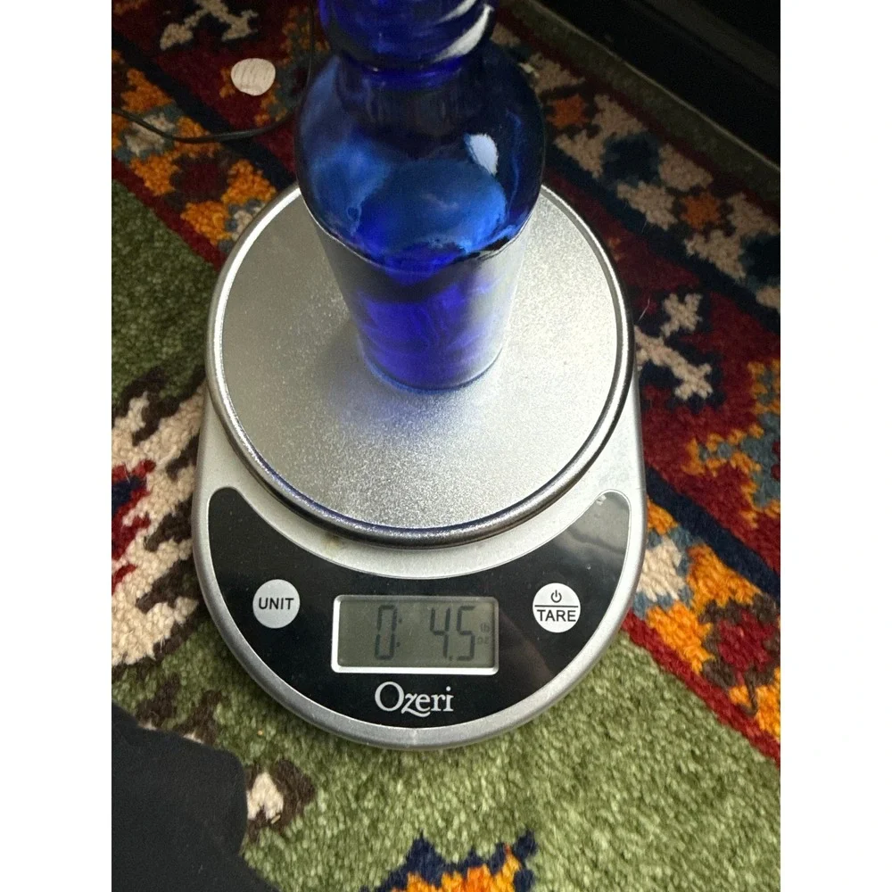 Vintage Cobalt Blue Glass Apothecary Bottle Decorative Medicine Jar 5.25 Inch